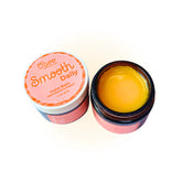 Open and closed jars of Smooth Daily Vulva Balm by Oboo, labeled as 100% natural and organic personal care product.