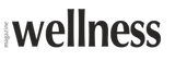 Logo of 'wellness magazine' with black text on a white background