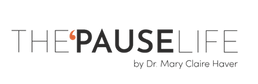 Logo for 'The Pause Life' by Dr. Mary Claire Haver on a white background