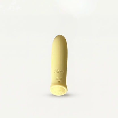Yellow Woo Bullet Vibrator by Oboo - full product view on white background