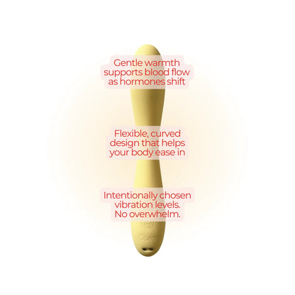 Yellow Woosh Warming Wand by Oboo with text on a white background